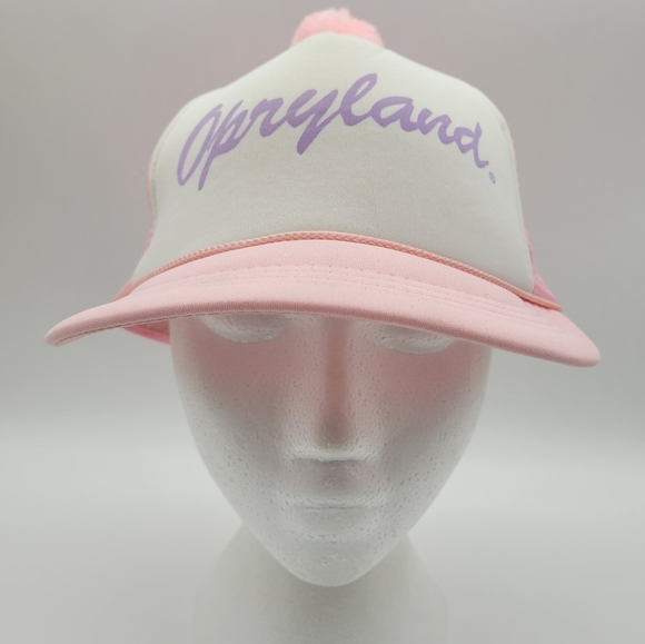 VINTAGE | "Opryland" pompom mesh trucker snapback cap hat - Picture 1 of 7